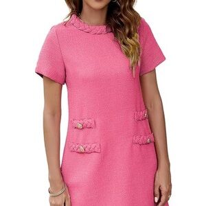 Elegant Pink Short Sleeve Dress- brand new- never worn